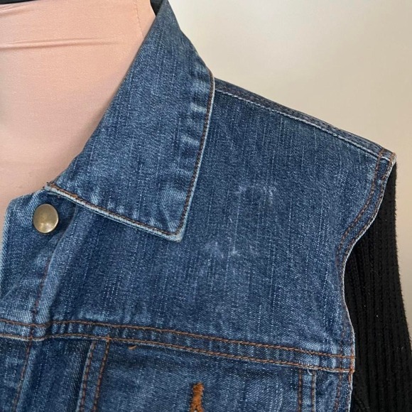 Vintage Analogy Y2K Denim Sleeve Sweater Jacket - Picture 2 of 6